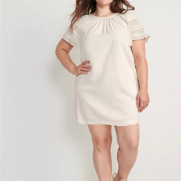 Women’s Old Navy Flutter-Sleeve Tie-Back Mini Swing Dress  Size XS,S,XL,2X,4X - Picture 7 of 8